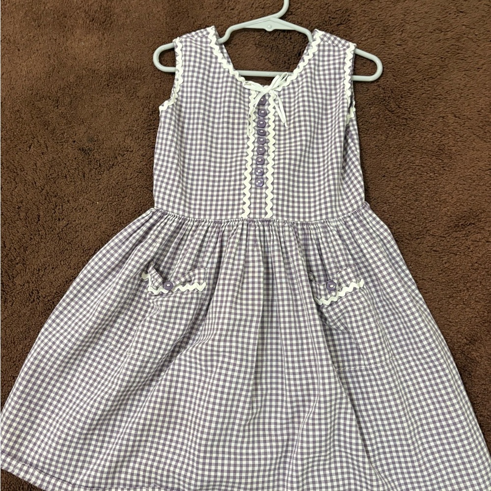 Vintage Kids Purple Gingham Dress